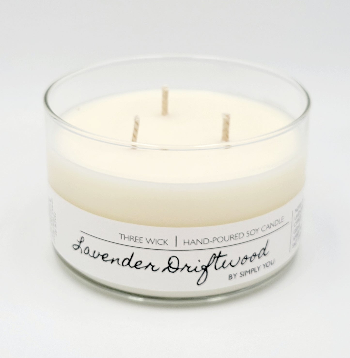 Lavender Driftwood 3 Wick Soy Candle