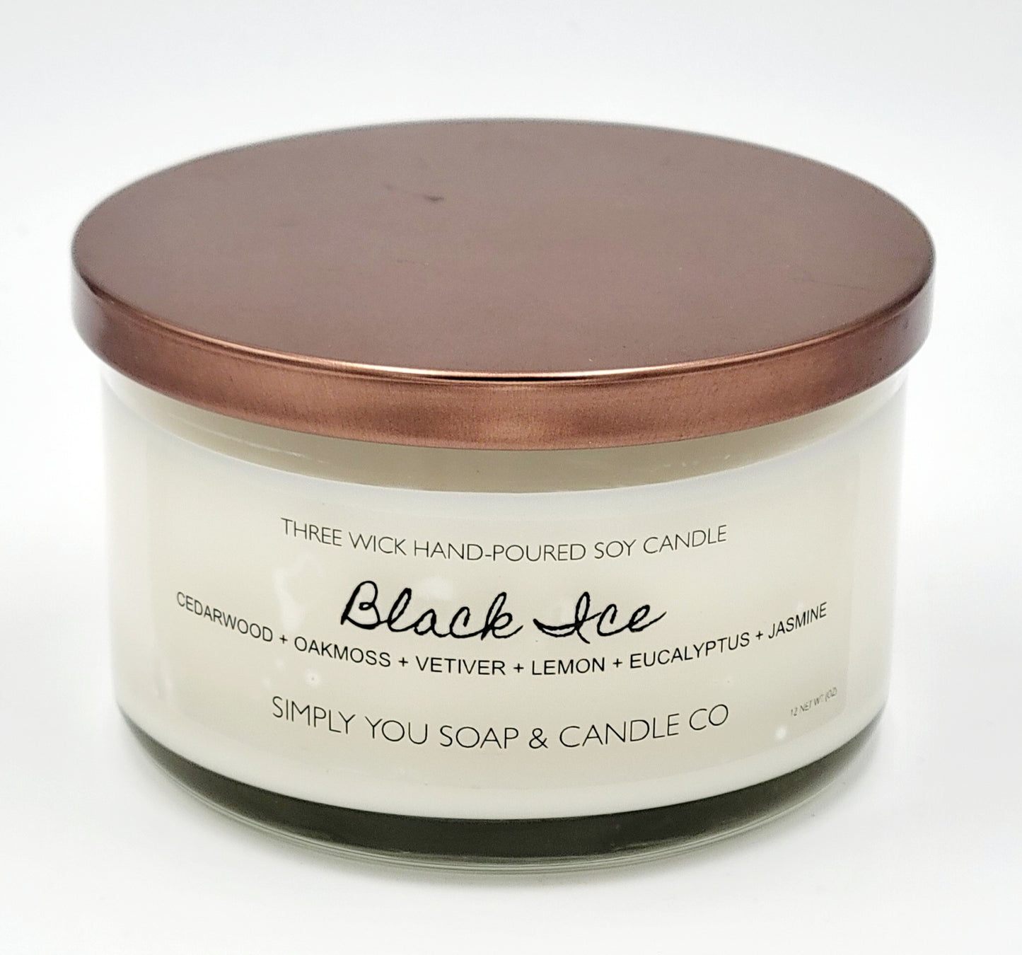 Black Ice 3 Wick Soy Candle