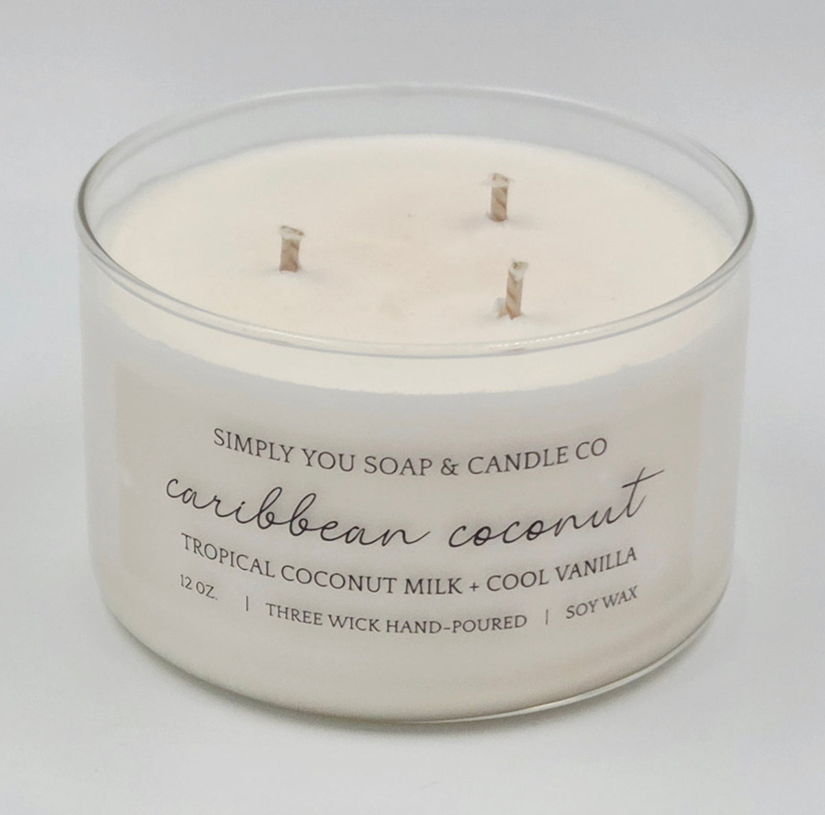 Caribbean Coconut 3 Wick Soy Candle