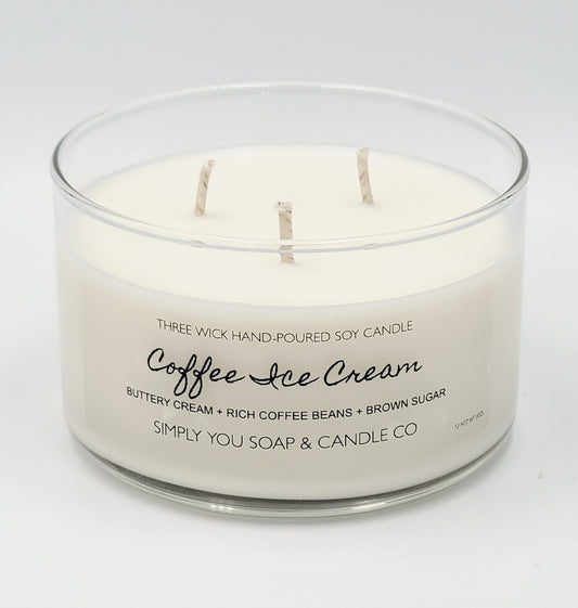 Coffee Ice Cream 3 Wick Soy Candle