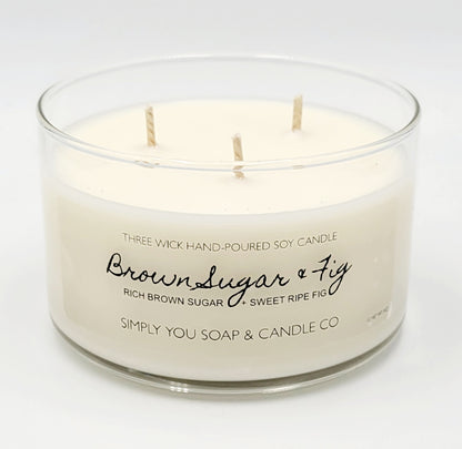 Brown Sugar & Fig 3 Wick Soy Candle