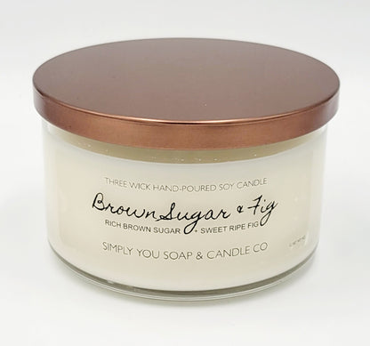 Brown Sugar & Fig 3 Wick Soy Candle