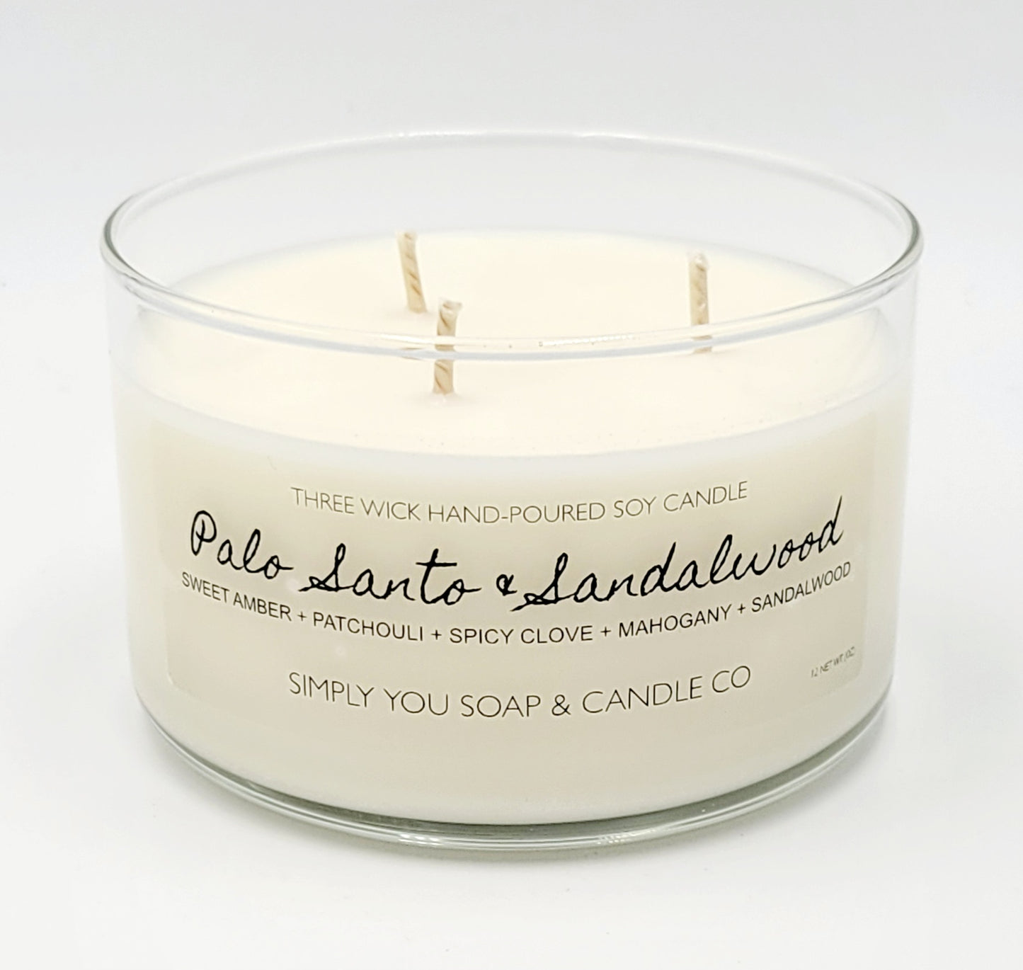 Palo Santo & Sandalwood 3 Wick Soy Candle