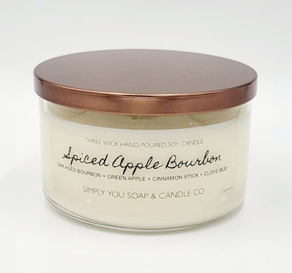 Spiced Apple Bourbon 3 Wick Candle