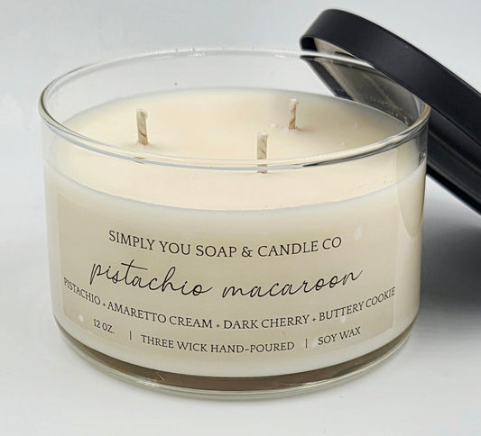 Pistachio Macaroon 3 Wick Soy Candle