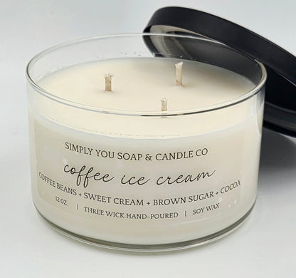 Coffee Ice Cream 3 Wick Soy Candle