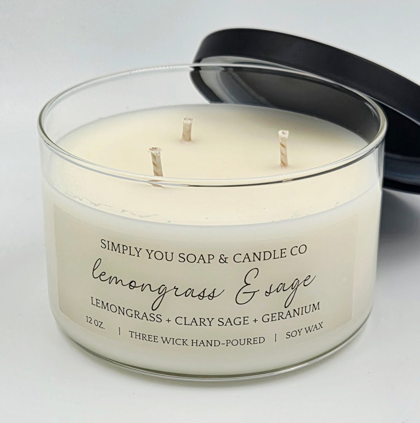 Lemongrass & Sage 3 Wick Soy Candle