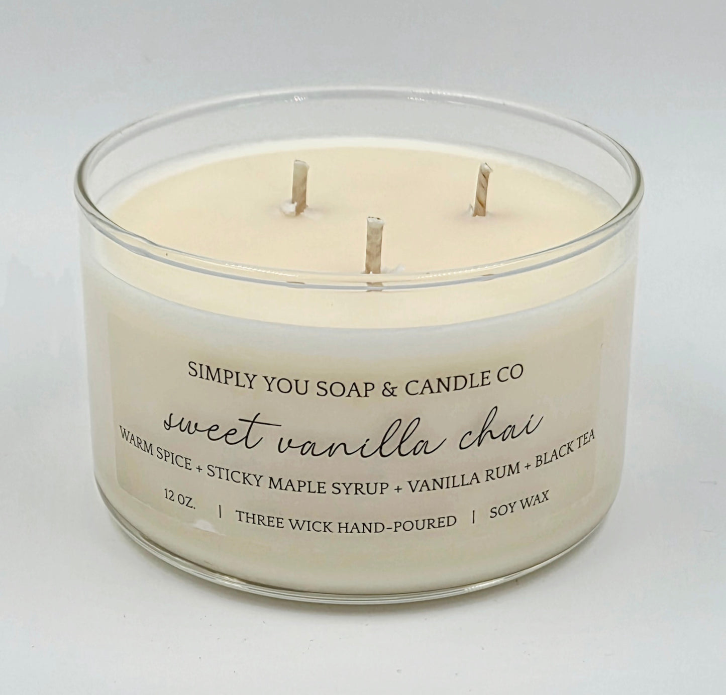 Sweet Vanilla Chai 3 Wick Soy Candle
