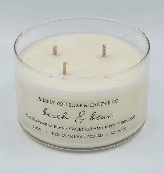 Birch & Bean 3 Wick Soy Candle