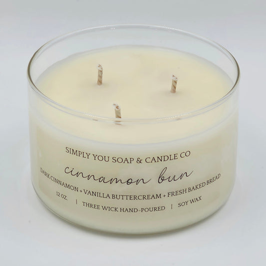 Cinnamon Bun 3 Wick Soy Candle
