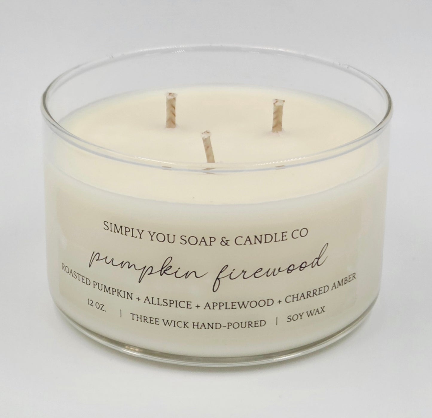 Pumpkin Firewood 3 Wick Soy Candle