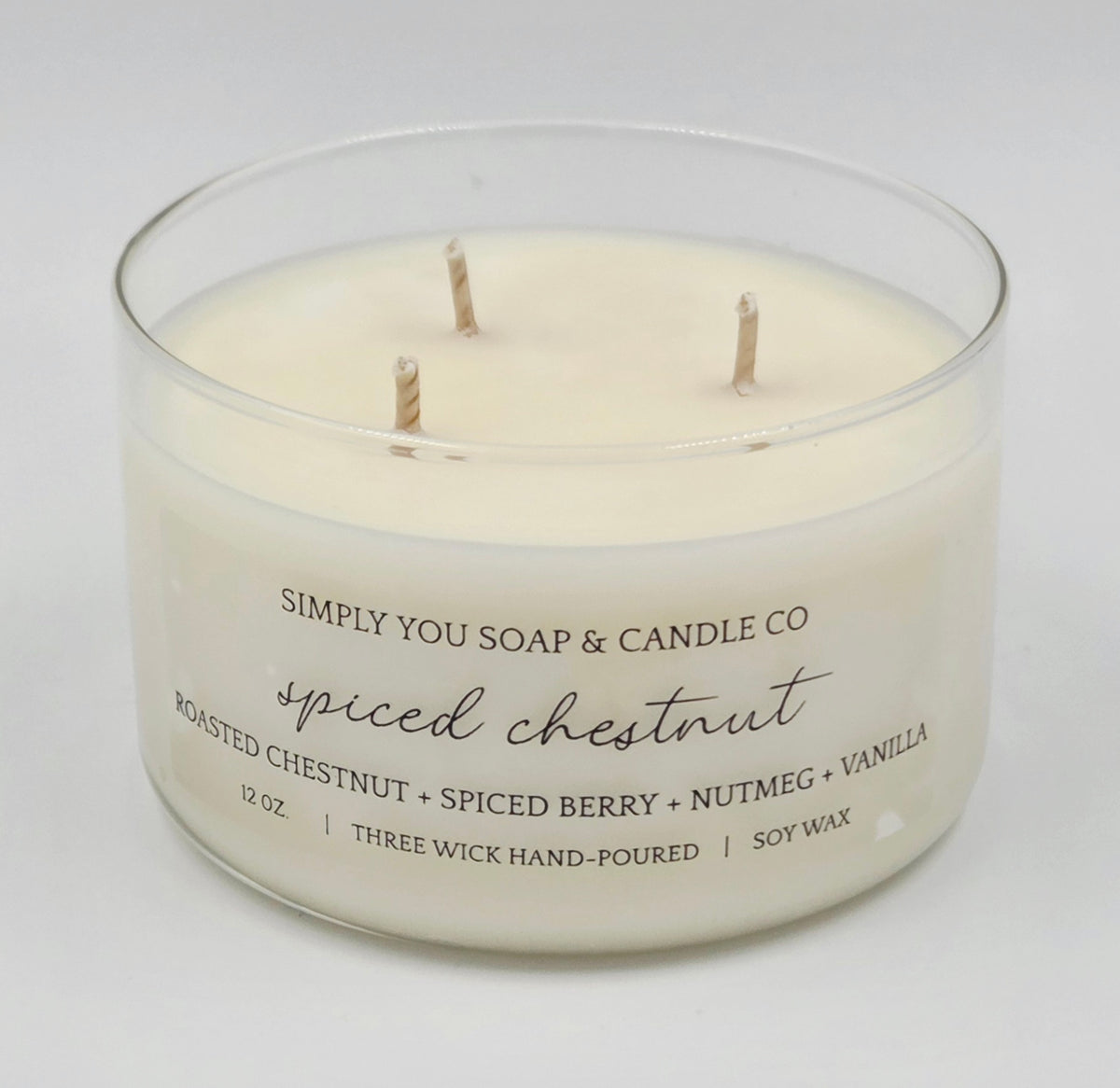 Spiced Chestnut 3 Wick Soy Candle