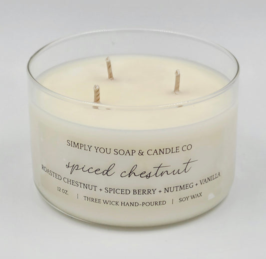 Spiced Chestnut 3 Wick Soy Candle