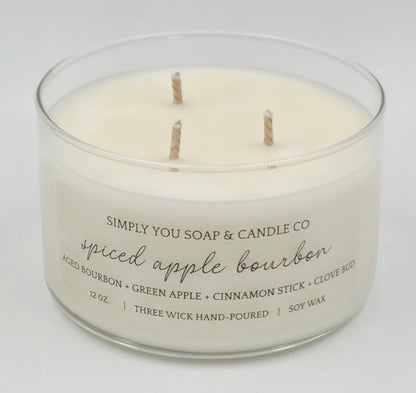 Spiced Apple Bourbon 3 Wick Candle