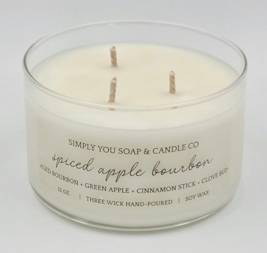 Spiced Apple Bourbon 3 Wick Candle