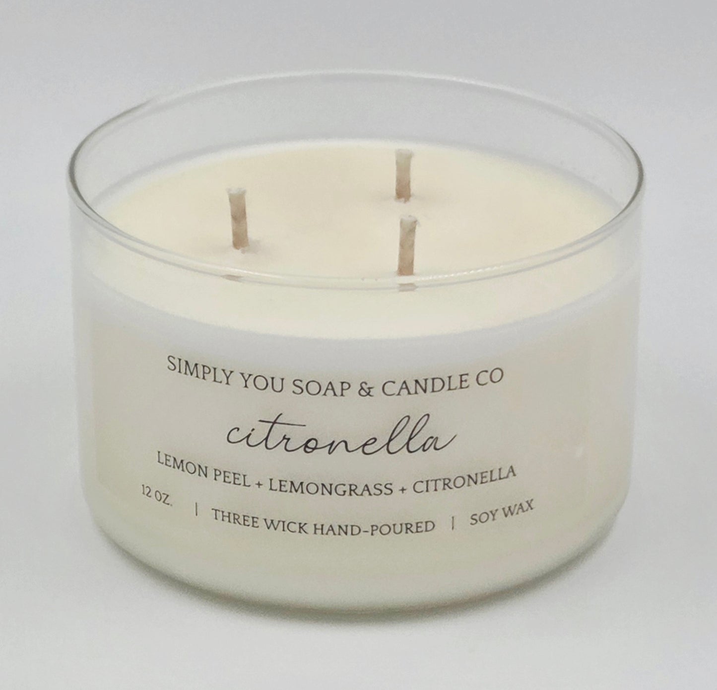 Citronella 3 Wick Soy Candle