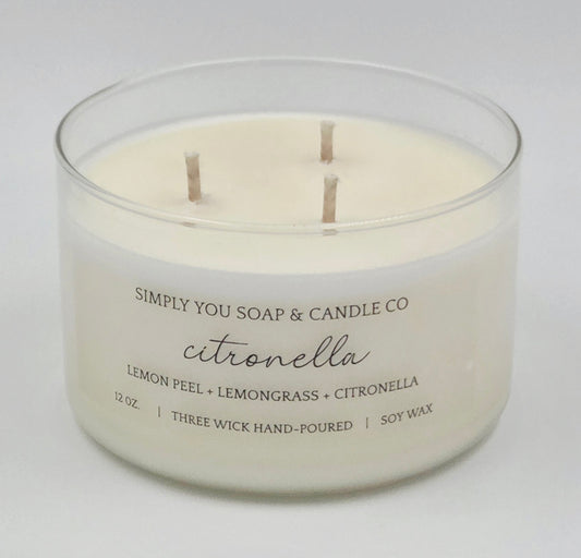 Citronella 3 Wick Soy Candle